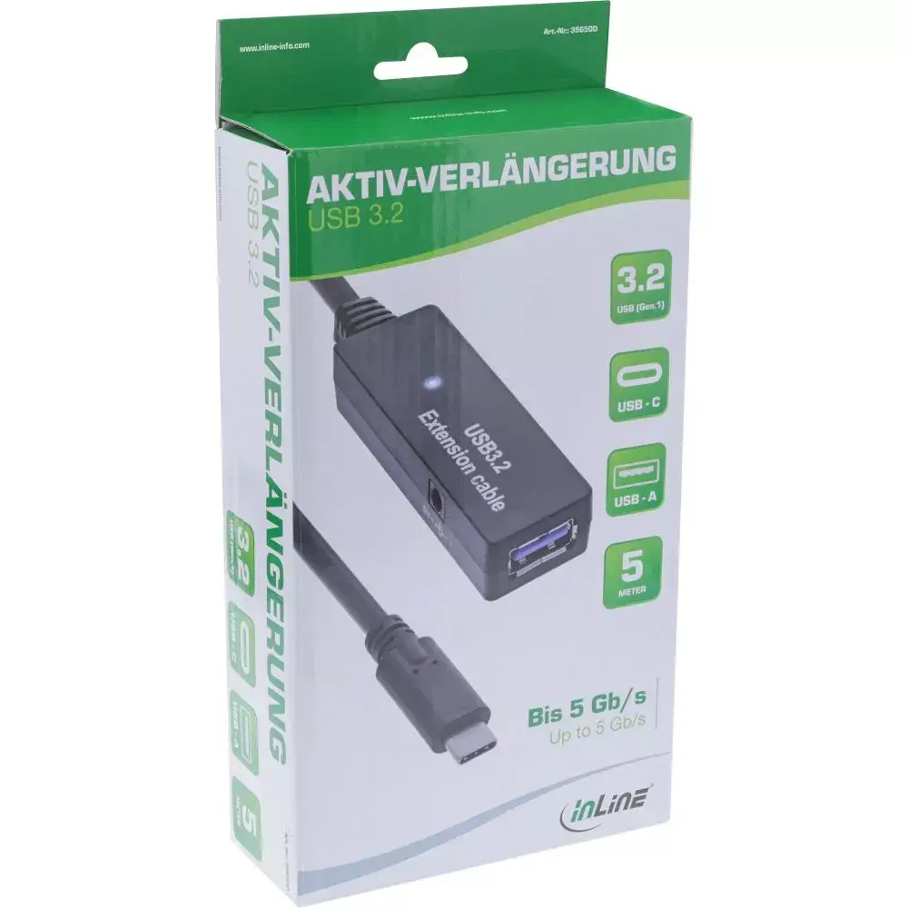 InLine USB 3.2 Gen.1 активное удлинение USB-C к USB-A Photo 3