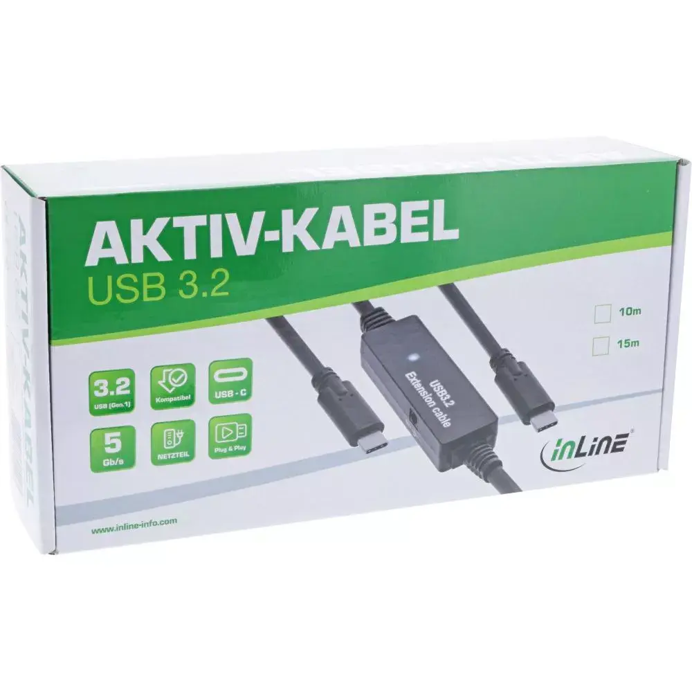 InLine USB 3.2 Gen.1 aktīvais kabelis USB-C male uz USB-C male Photo 4