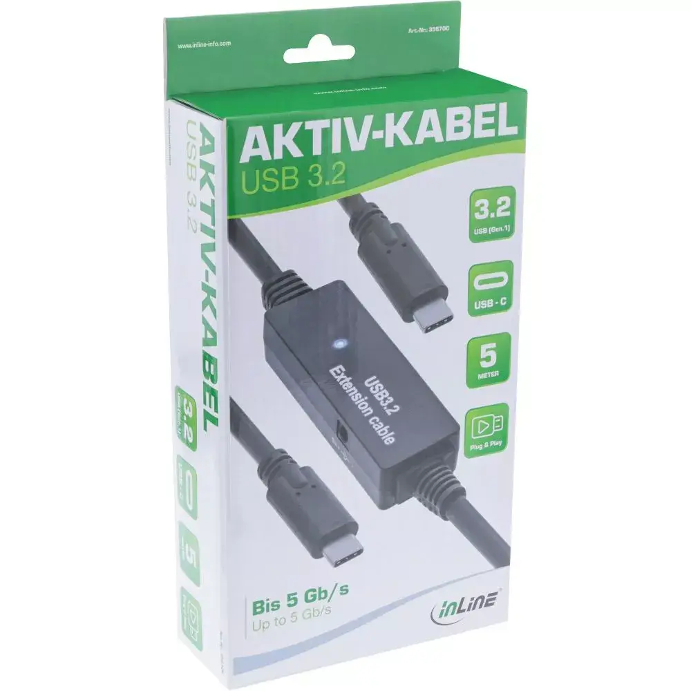 InLine USB 3.2 Gen.1 активный кабель USB-C мужской к USB-C мужскому Photo 3