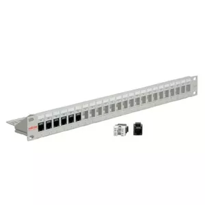 Secomp Roline 19-inch Keystone Module Frame, 24 Ports, Blank, Unshielded, Light Grey