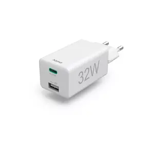 HAMA mobile device charger 00201691 — Indoor AC fast charger 32W, USB‑C, 100–240V, white
