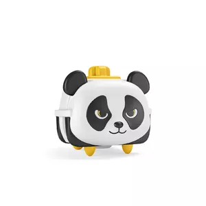 Collectible vinyl figure GLORIOUS Panda — 86.1×77×76.2 mm, black/white/yellow