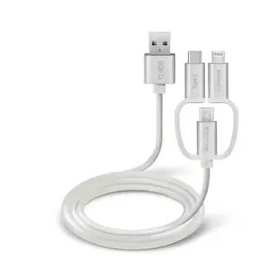 SBS 3 in 1 Charging Cable — USB A to Micro-USB A, 1.2 m, White