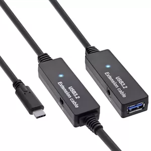 InLine USB 3.2 Gen.1 активное удлинение USB-C male к USB-A female 15м