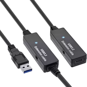 InLine USB 3.2 Gen.1 активное удлинение USB-A male к USB-C female 10м
