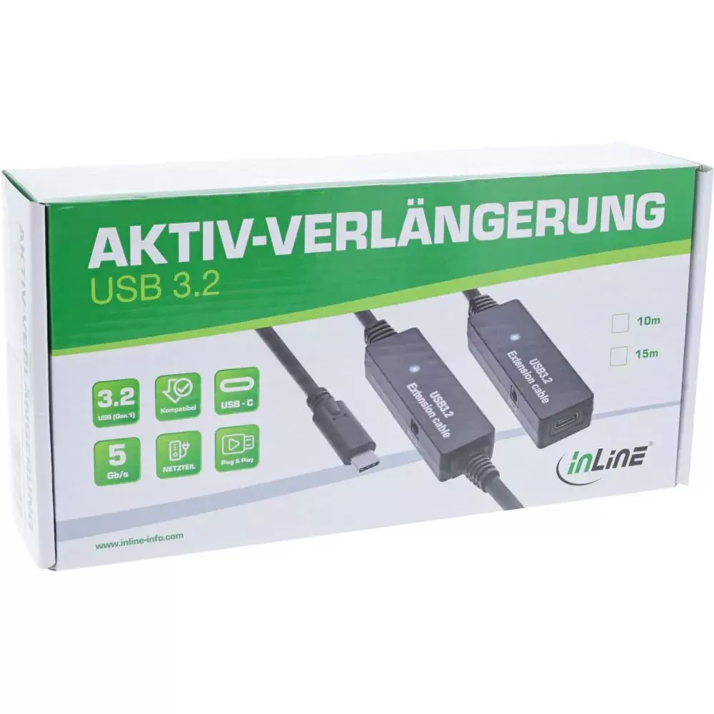 InLine USB 3.2 Gen.1 aktīvais pagarinājums USB-C 15m Photo 4