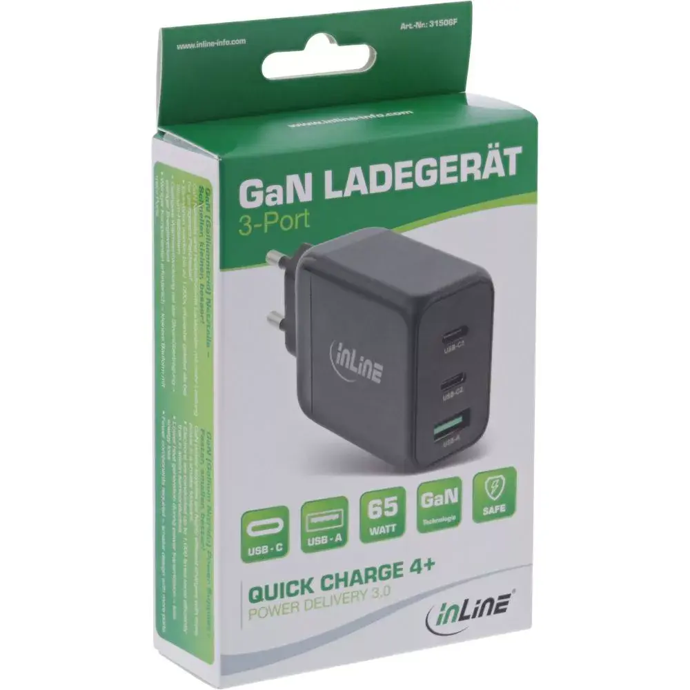 InLine USB PD блок питания GaN зарядное устройство 65W Photo 3