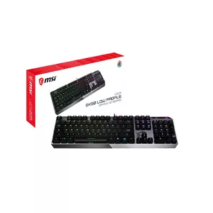 MSI VIGOR GK50 LOW PROFILE Mechanical Gaming Keyboard 'Belgian-Layout, KAILH Low-Profile Switches, Multi-Layer RGB LED Backlit, Tactile, Floating Key Design'