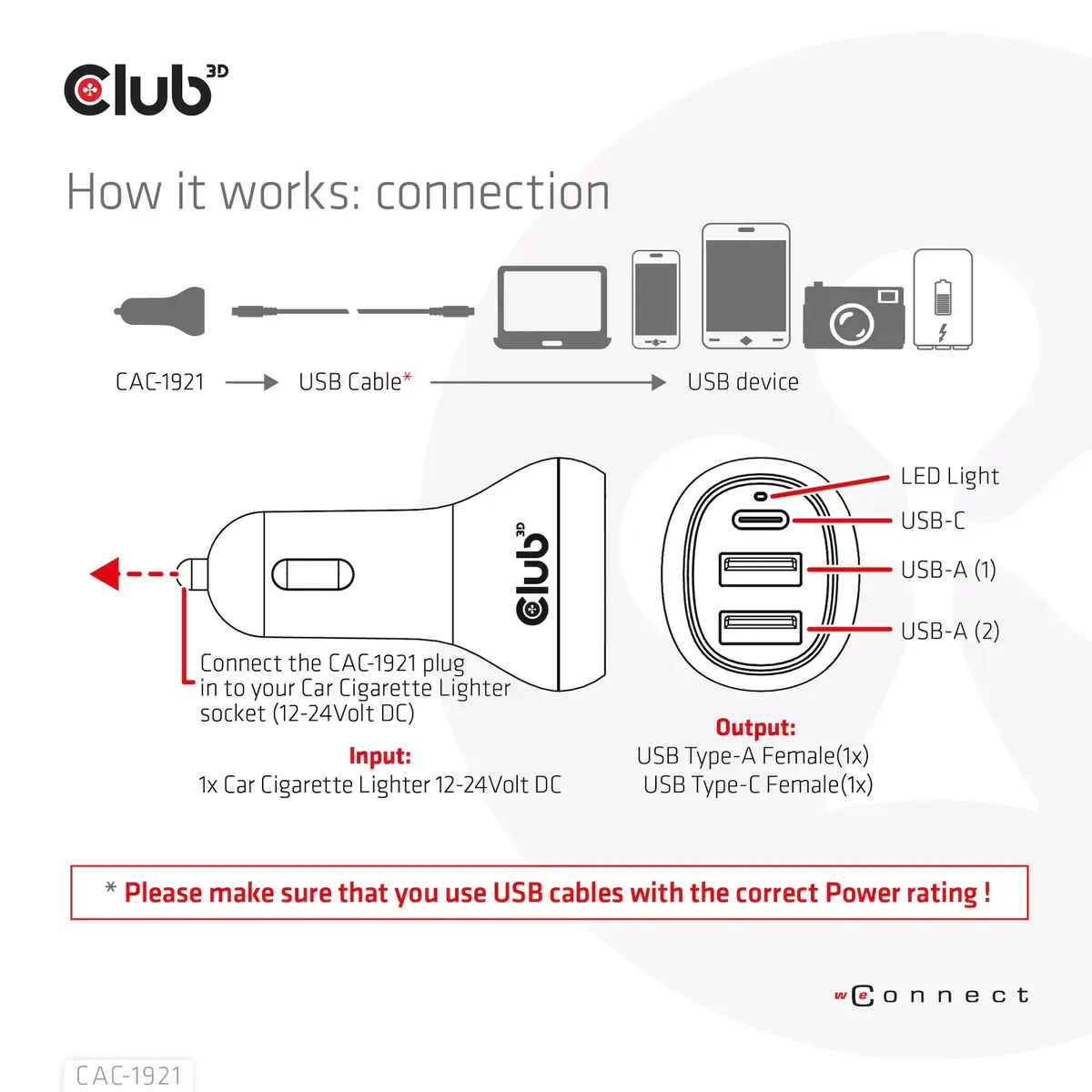 Notebook Car Charger CLUB3D CAC-1921 36W Photo 5