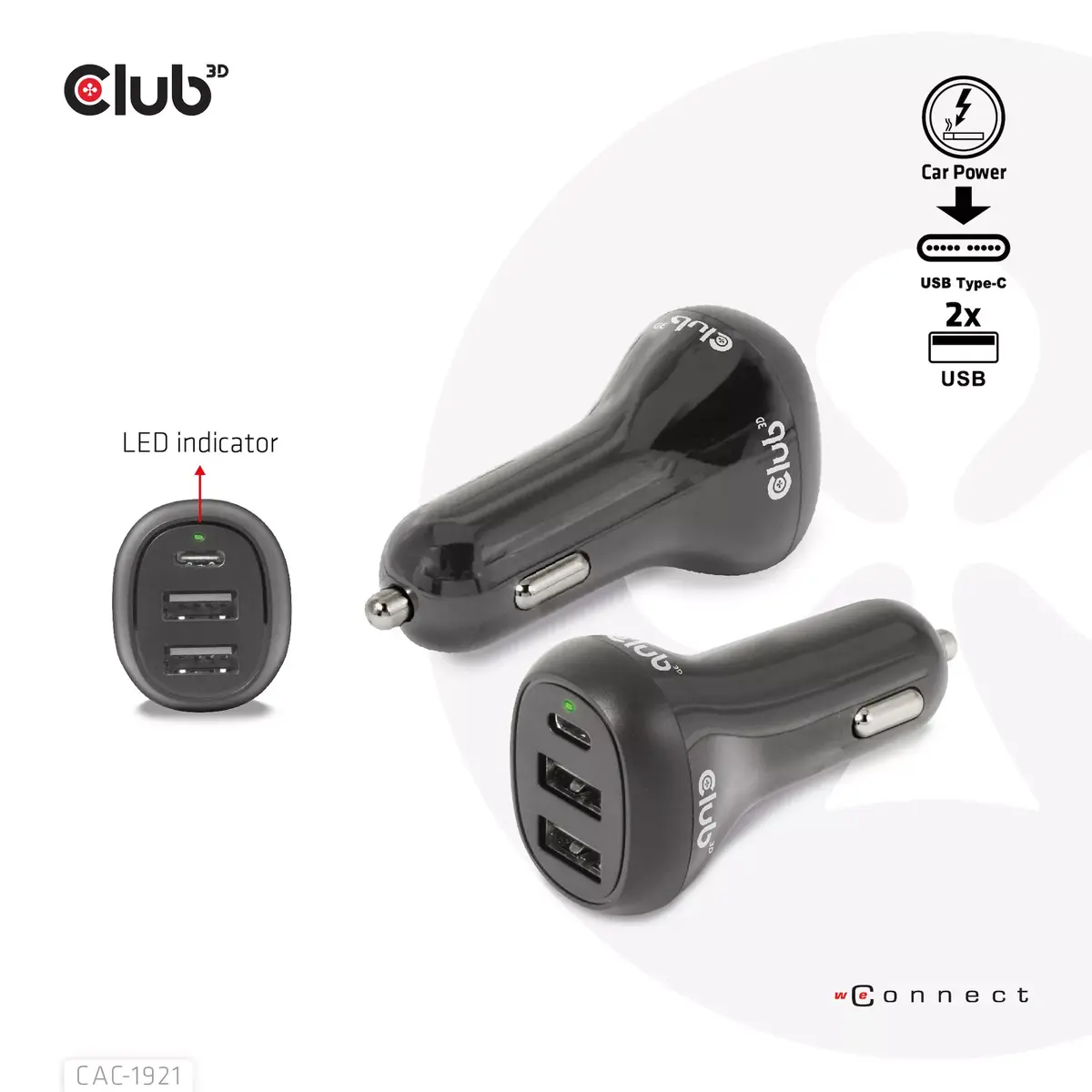 Notebook Car Charger CLUB3D CAC-1921 36W Photo 6