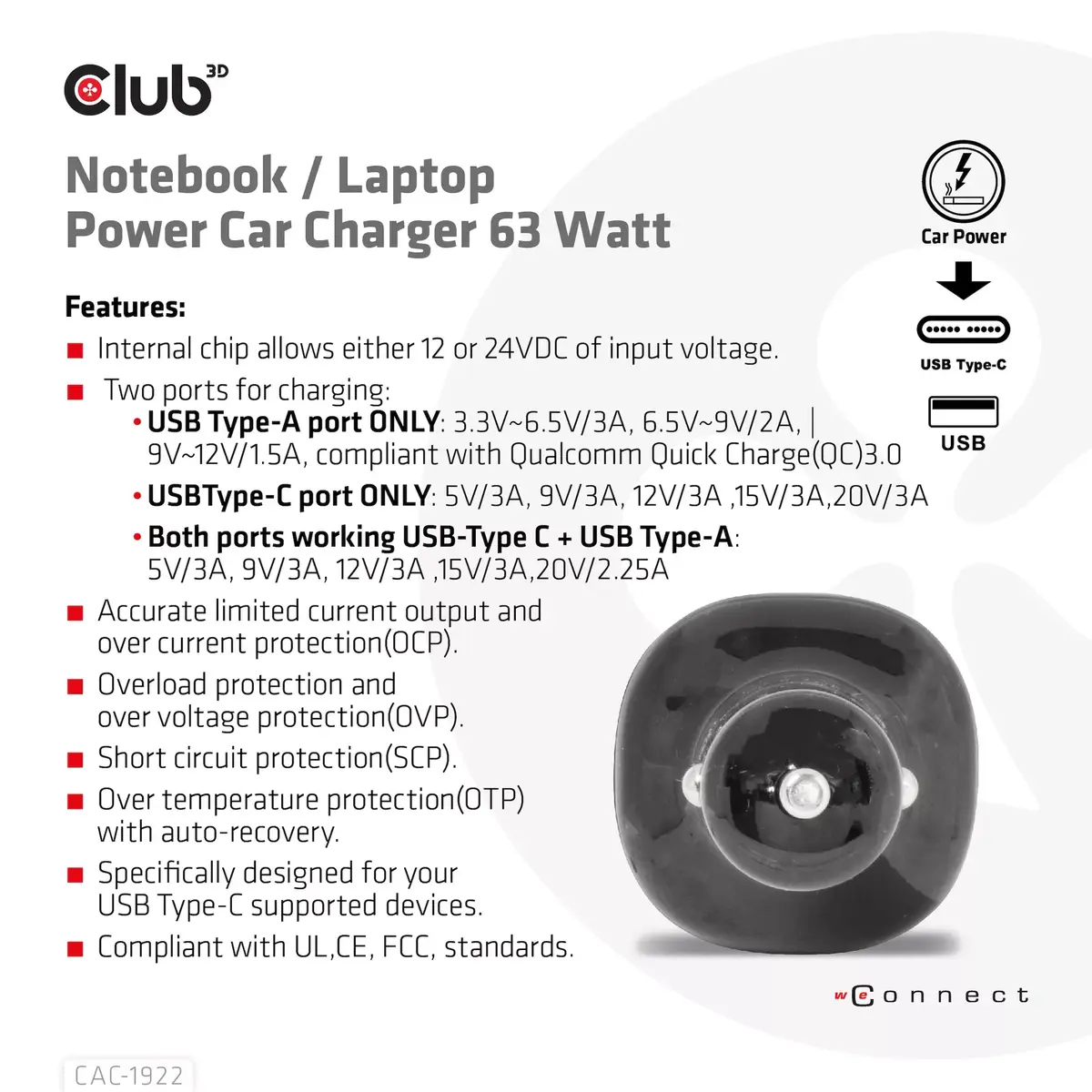 Auto lādētājs CLUB 3D CAC-1922 63W Photo 7