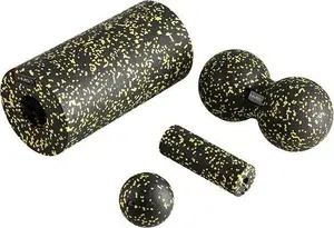 Massage set rollers and balls HMS FSBM04 (4 pcs) black/yellow