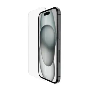 Belkin ScreenForce aizsargstikls Apple iPhone 15, caurspīdīgs, triecienizturīgs un skrāpējumiem izturīgs, 1 gabals