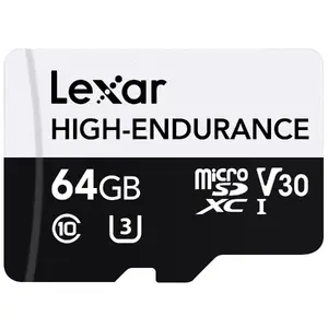 MicroSDXC Lexar High-Endurance 64GB UHS-I Class 10 U3 V30 — continuous recording for cameras