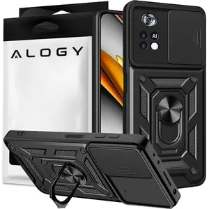 Alogy Alogy Etui na telefon Camshield Stand Ring z osłonką na aparat do Xiaomi Poco X4 Pro 5G uniwersalny