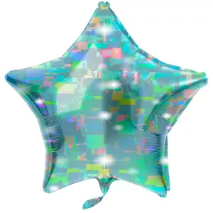 Foil Balloon Folat Star 61 cm Galactic Aqua – foil star-shaped helium balloon 61cm