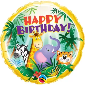 Foil balloon Folat 31014Q 45 cm Happy Birthday Jungle – shaped party decoration