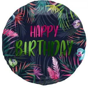 Foil balloon Folat Birthday Neon Tropical 45 cm – decorative party balloon