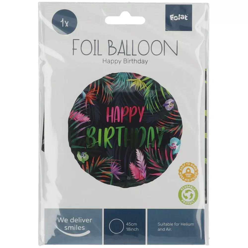 Foil balloon Folat Birthday Neon Tropical 45 cm Photo 2