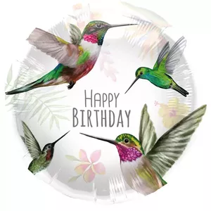 Foil balloon Folat birthday hummingbird 45 cm – decorative helium/air party balloon