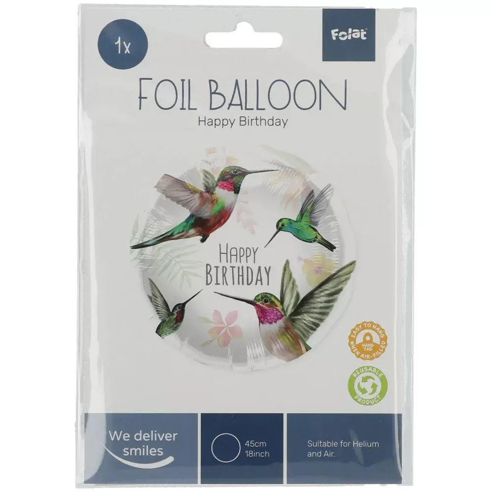Foil balloon Folat Birthday Hummingbird 45 cm Photo 2