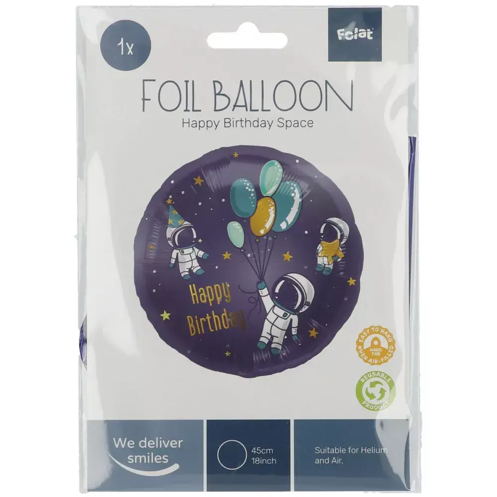 Foil Balloon Folat Birthday Space 45 cm Photo 2