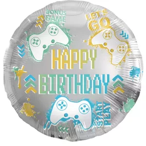 Foil balloon Folat Birthday Gaming 45 cm — decorative party balloon for gaming theme