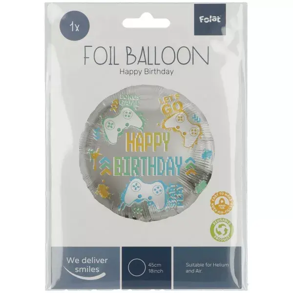 Foil balloon Folat Birthday Gaming 45 cm Photo 2