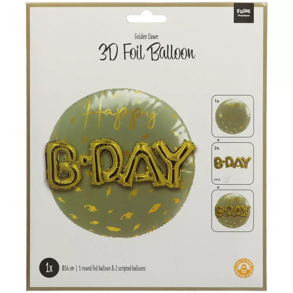 Foil balloon Folat 3D Golden Dawn 56 cm Photo 4