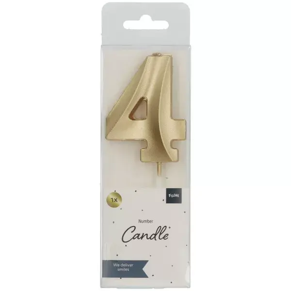 Cake candle topper Folat Glamor number 4, 7 cm Photo 2