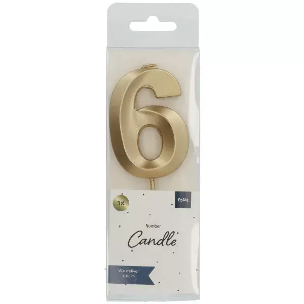 Cake candle topper Folat Glamor Number 6 7 cm Photo 2