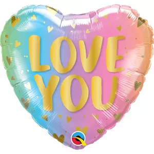 Foil Balloon Folat Heart Shaped 45 cm Ombre 'Love You' - Folat 97433Q