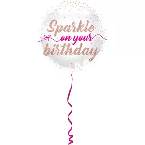 Folat folijas balons Sparkle on your birthday 45 cm — dekoratīvs svētku balons