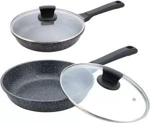 Сковорода Maestro MR-1225-20 с гранитным покрытием и крышкой 20 см