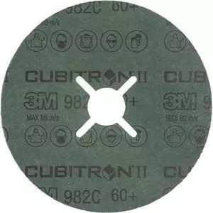 Abrasīvais šķiedras disks 3M Cubitron II 180 x 22 mm, grauds 80+, iepakojums 25 gab.