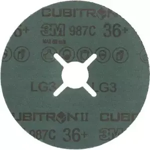 3M Cubitron II Šķiedras disks 125×22 mm, grauds 36+ — iepakojums 25 gab.