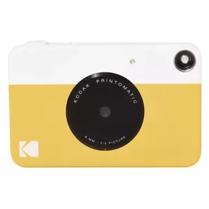 Instant camera Kodak Printomatic with 50.8 x 76.2 mm prints, white and yellow, auto focus, built-in Li-Ion battery