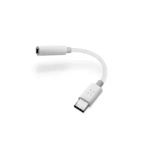 Переходник FIXED USB-C на разъем 3,5 мм с чипом ЦАП, белый