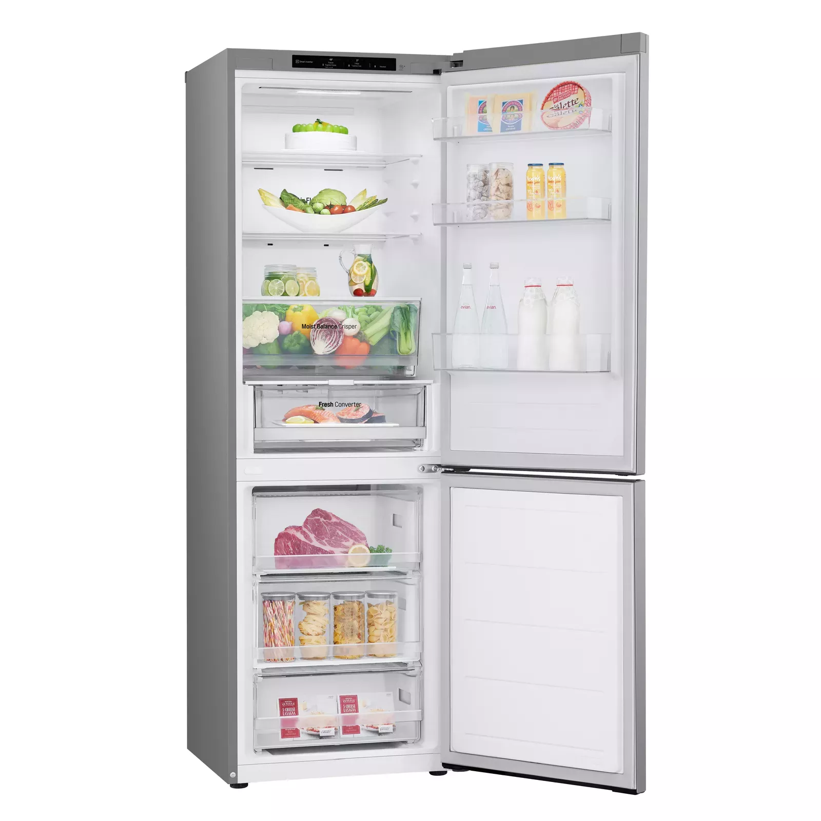 LG NatureFRESH GBV3100DPY 60cm Wide Fridge Freezer - Prime Silver