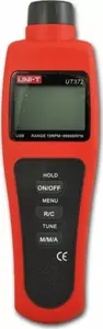 Tachometer Unit UT372 with USB interface, handheld digital RPM meter