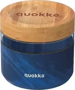 Стеклянный контейнер для еды QUOKKA 820 мл — ланчбокс с крышкой под дерево, модель 40133