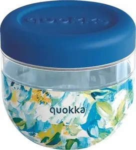 Пластиковый контейнер для еды QUOKKA Bubble Food Jar 770 мл Blue Peonies — ланчбокс, переносной контейнер