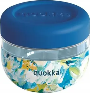 Пластиковый контейнер для еды QUOKKA Bubble Food Jar 500 мл (Blue Peonies)