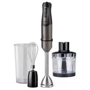 Iemērcams blenderis Black & Decker BXHBA1200E — roku blenderis 1200 W, 4 asmeņi no nerūsējošā tērauda, turbo, izjaucams, melns