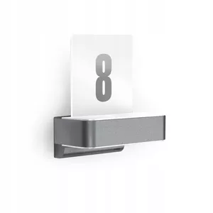 Wall light Steinel L 820 LED iHF Connect 12.5W 858lm 3000K anthracite with motion and dusk sensor, Bluetooth, aluminium, up-down light, numeric backlight