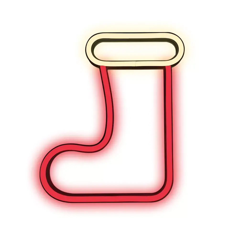 Dekoratīvs LED neona Ziemassvētku zeķe Forever