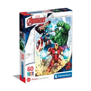 Puzle Clementoni Supercolor Marvel Avengers 60 gab., platums 335 mm, vecums 4+