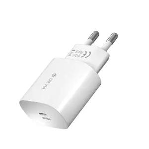 Wall charger Devia Smart PD 25W with 1x USB-C port and USB-C to USB-C cable, white