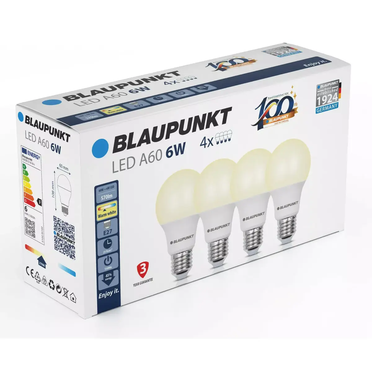 Светодиодная лампа BLAUPUNKT BLAUPUNKT-E27-6W-WW Photo 2