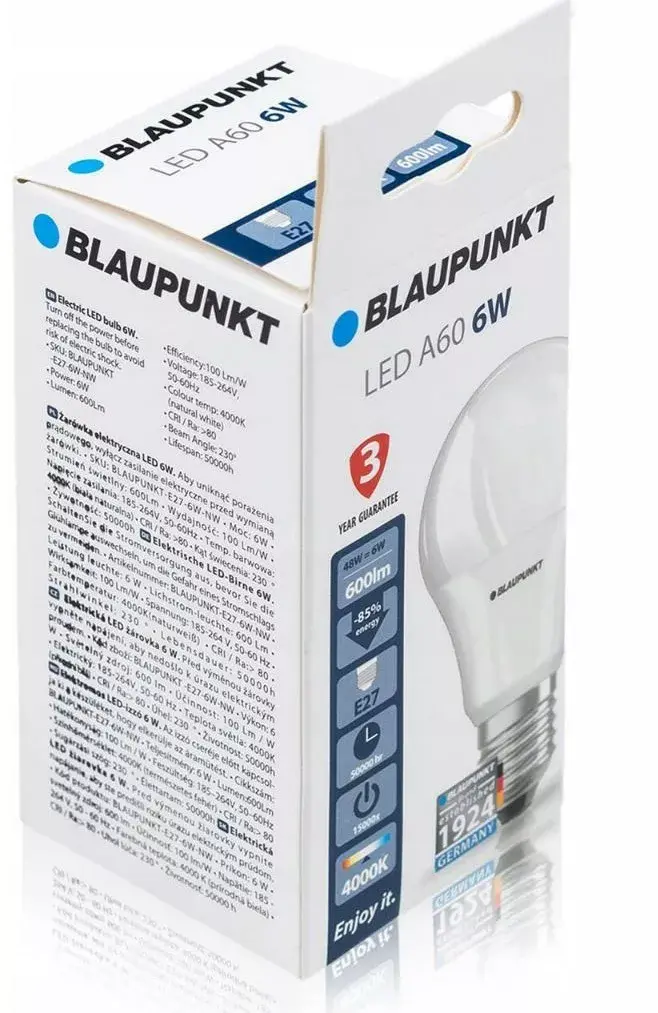Светодиодная лампа BLAUPUNKT BLAUPUNKT-E27-6W-NW 6W 4000K Photo 3